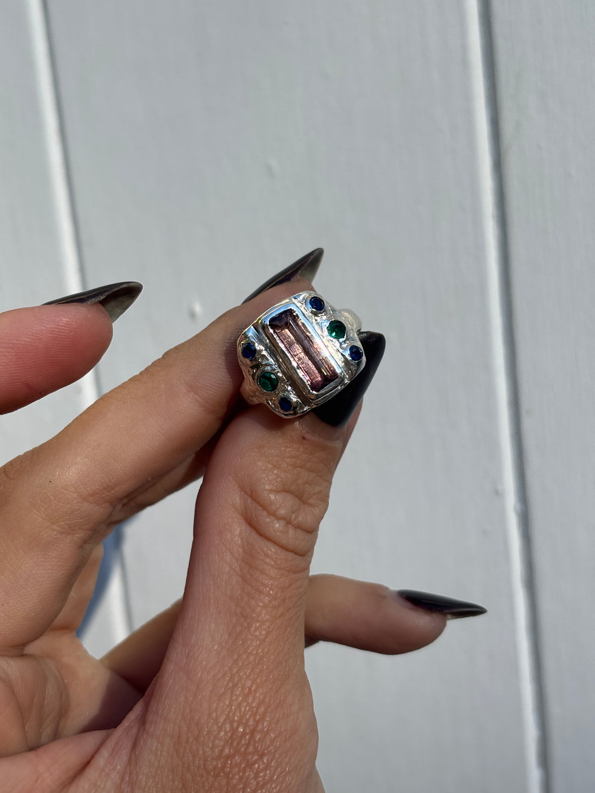 Pink tourmaline ring