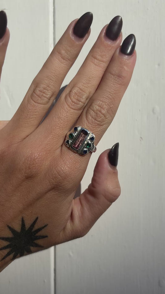 Pink tourmaline ring
